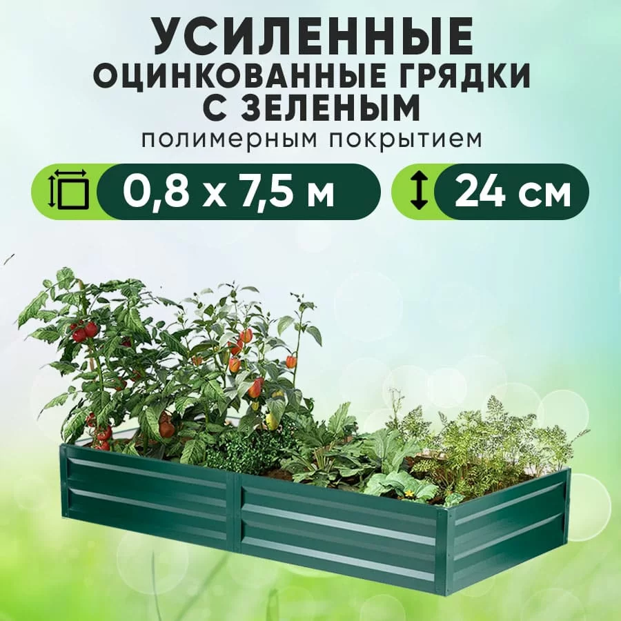 Зеленая усиленная грядка (0,8 х 7,5)